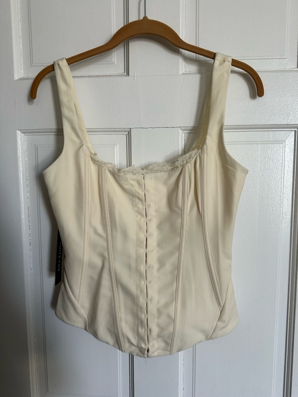 White Fox Boutique Cream Corset Bustier Top
